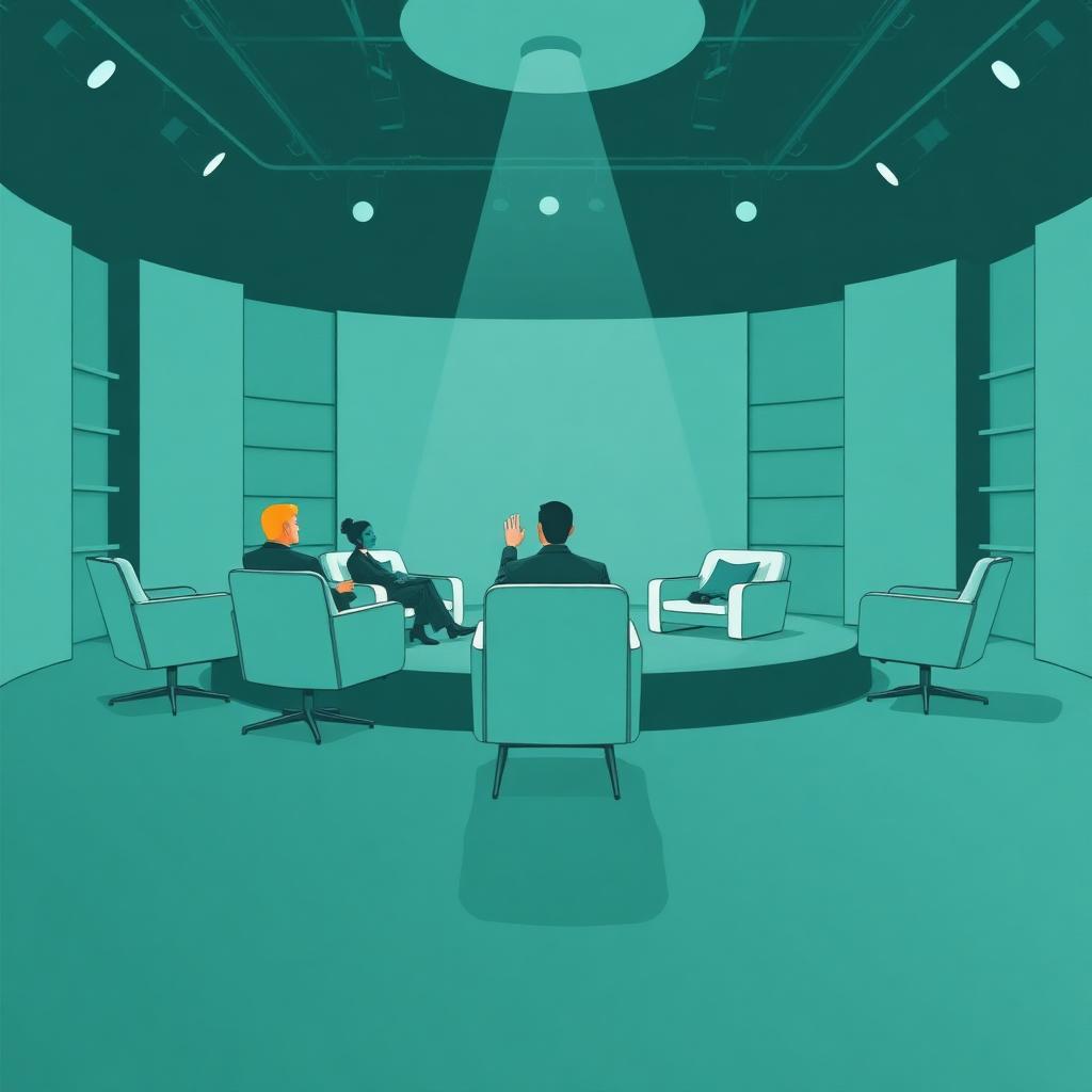 Ilustración del panel de inversores en un plató de televisión
